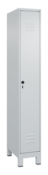 C+P Umkleidespind Classic PLUS mit Mitteltrennwand, Füße, 1950x300x500mm, 7035/7035, Drehriegel, 080010-10F S10009