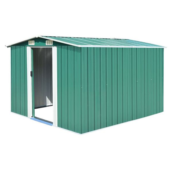 vidaXL Gerätehaus 257x298x178 cm Metall Grün, 143340, 8718475621997