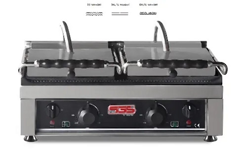 SGS Gastro Doppel Kontaktgrill oben gerillt, unten glatt, 3+3 kW, TG 6040 DG G