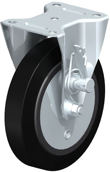 Blickle B-GEV 200K-TML Bockrolle mit Totmannbremse, Elastik-Vollgummi, Schwarz, 842751