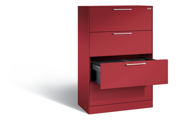 C+P Hängeregistraturschrank Asisto, H1310xB800xT435mm, Farbe: Rubinrot, Bügelgriff, 146023-412 S10163
