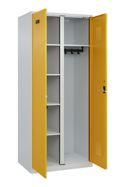 C+P Wäsche-/Garderobenspind Evolo PLUS, 2 Abteile, 1850x800x500mm, 7035/1004, Zylinderschloss, 049600-22 S10027