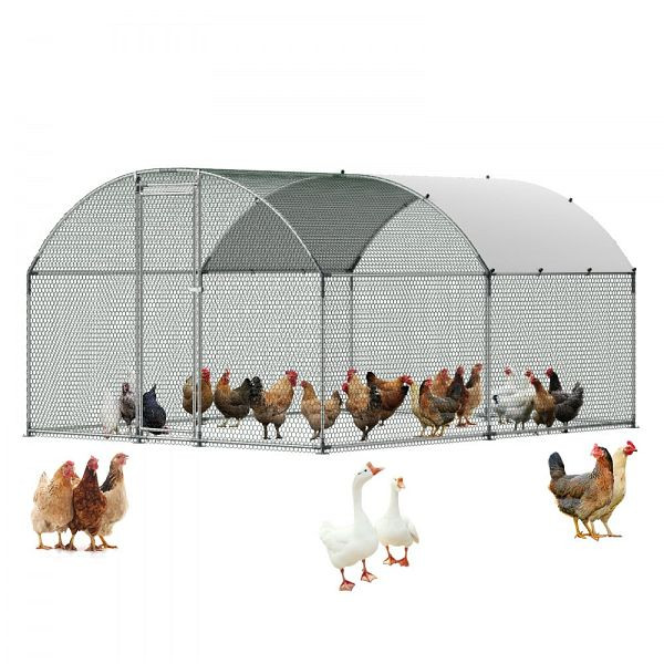 VEVOR Hühnerstall 3x4x2 m, begehbar, mit Doppeldach & Sicherheitsschloss, für Hühner, Enten & Kaninchen, mit Abdeckung, JSJS342MYDDM7KSG9001V0