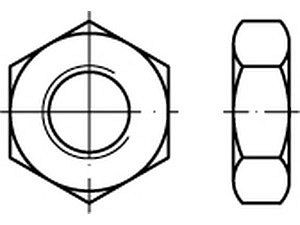 Sechskantmuttern DIN 936 Messing M 24 x 1,5 VE=S (25 Stück)