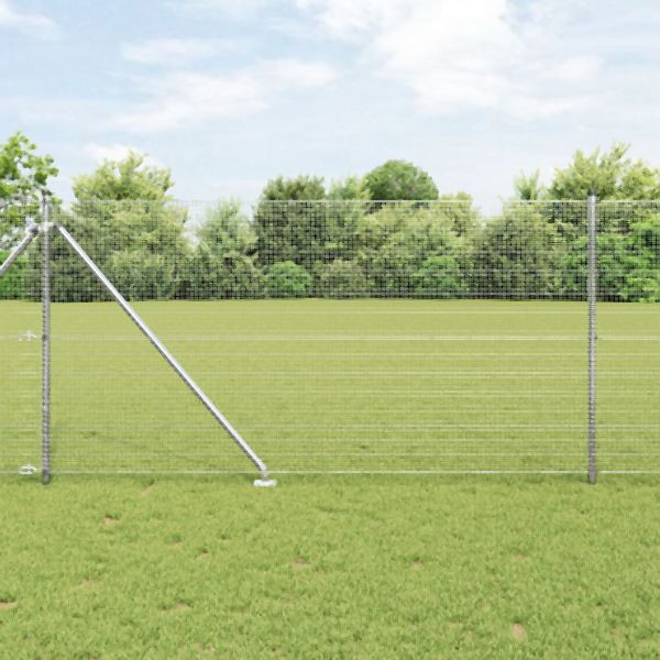 vidaXL Zaunpfahlset Set aus 2 Verzinkter Stahl 25 x 1 m Robust, 3351963