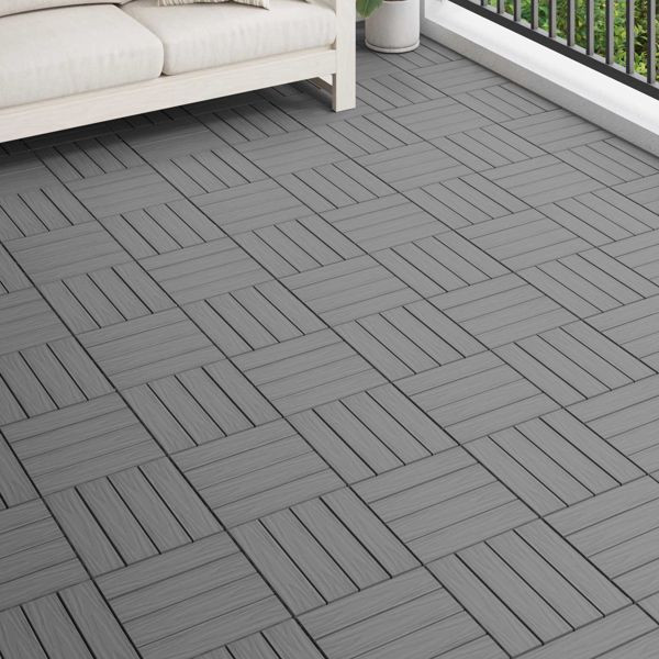 vidaXL Terrassenfliese 3D-Design 11-teilig Grau 30 x 30 cm WPC, 42046680