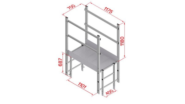 HYMER Ausstieg breit mit Übergang R13, Alu, Länge 1.175 mm, 0055577