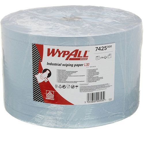 Kimberly-Clark WypAll® Reinigungstücher L30, Jumborolle 7425, blau, 3-lagig, 1 Rolle à 750 Tücher, 308895