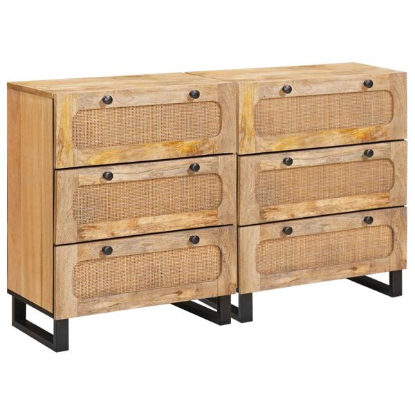 vidaXL Sideboard Braun Massivholz Mango, 3310058, 8721158408372