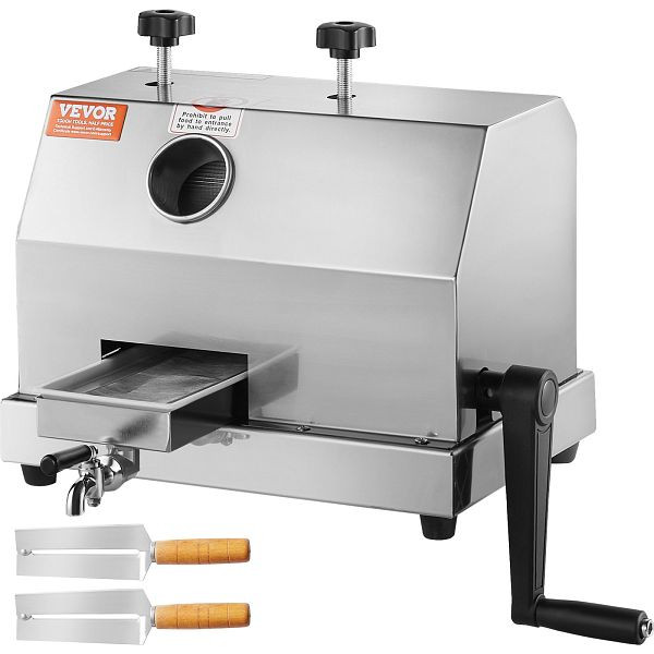 VEVOR Kommerzieller Zuckerrohr-Entsafter, 110 lbs/h mit 3 Edelstahlwalzen, 2,4" großer Einlass, SDGZZZJ165INV3P11V0