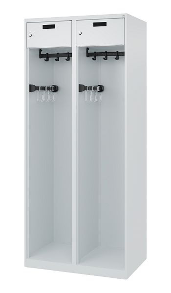 C+P Feuerwehrspind Evolo, Modell PRAKTUS, 2 Abteile, H1850xB800xT500 mm, Lichtgrau, 0492015-22 S10001