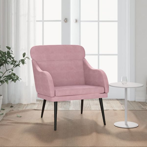 vidaXL Sessel Rosa 63x76x80 cm Samt, 351439, 8720845676452