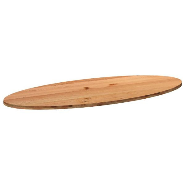 vidaXL Tischplatte Hellbraun 240x100x4 cm Massivholz Eiche Oval, 4009254