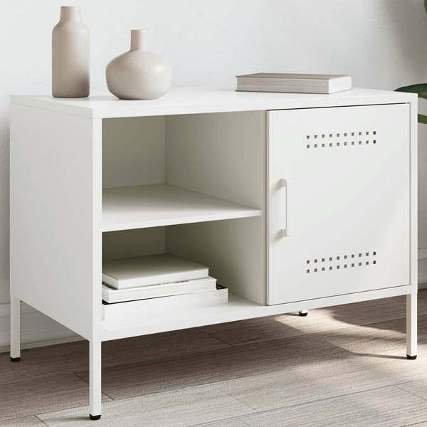 vidaXL TV-Schrank Weiß 68x39x50,5 cm Stahl, 843004, 8721102389665