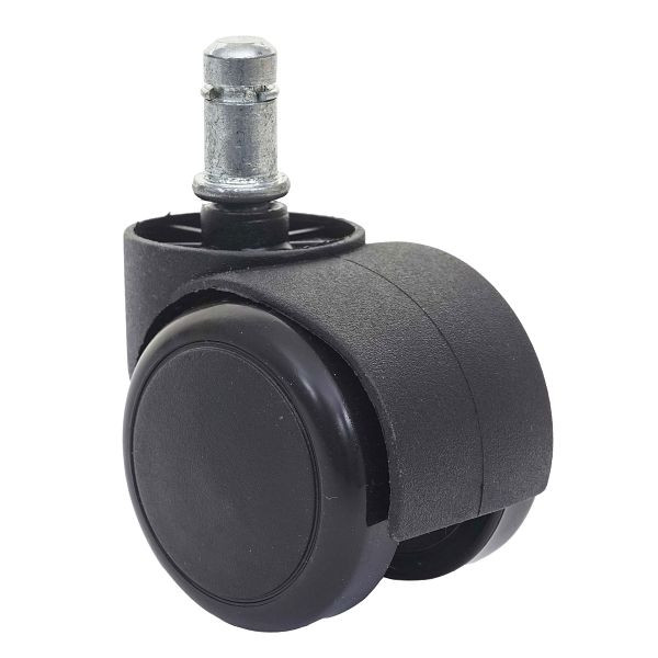 Mendler 5er-Set Hartbodenrollen HWC-H86, Bürostuhl-Rollen Stuhlrollen, 150kg belastbar Ø 11mm, schwarz, 74227