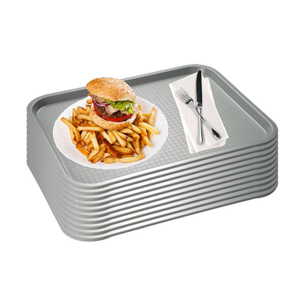 APS Fast Food Tablett, Serviertablett, 45 x 35,5 cm, grau, VE: 10er-Set, 67538