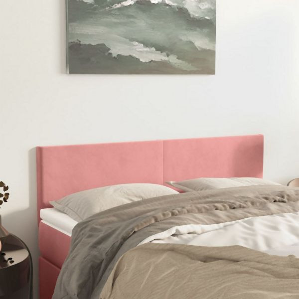 vidaXL Kopfteile 2 Stück Rosa 72x5x78/88 cm Samt, 345803