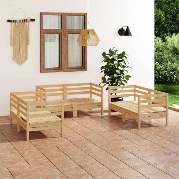 vidaXL 6-tlg. Garten-Lounge-Set Massivholz Kiefer, 3082582