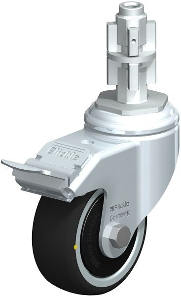 Blickle LKRA-PATH 80K-11-FI-ELS-FK-E14 Apparate-Lenkrolle mit Expander & Feststeller, Thermoplastisches Polyurethan, Grau, 848716