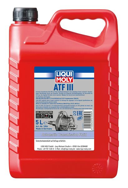 LIQUI MOLY Hydraulikflüssigkeit ATF III, Kanister Kunststoff, VE: 5 Liter, 1056