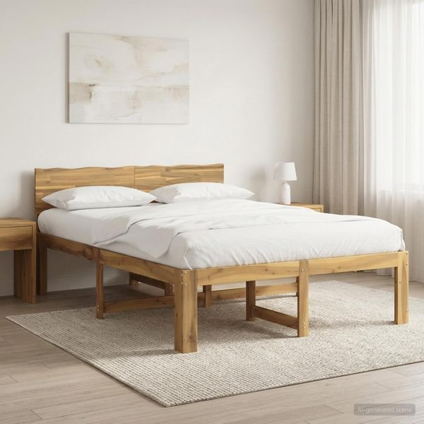 vidaXL Doppelbettgestell mit Kopfteil ROSTOCK Weiß 135 x 190 cm, 903448
