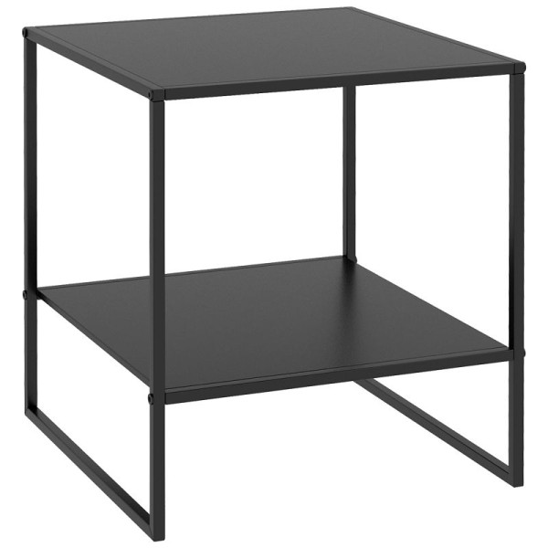 HOMCOM Beistelltisch im Industriedesign Couchtisch Nachttisch, 1 Ablage, Schwarz, 839-839V00BK