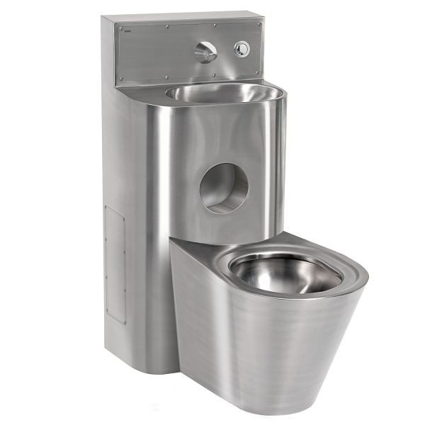 KWC Sanitärkombination, Edelstahl, Wandmontage, SPK, hydraulisch, WC mittig, 2000100966