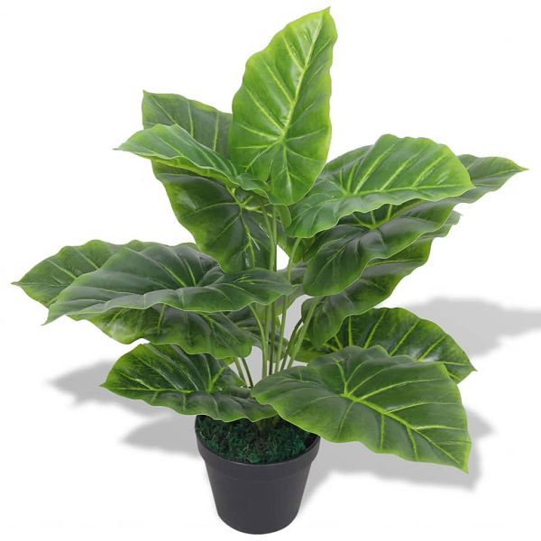 vidaXL Künstliche Taro-Pflanze mit Topf 45 cm Grün, 244431