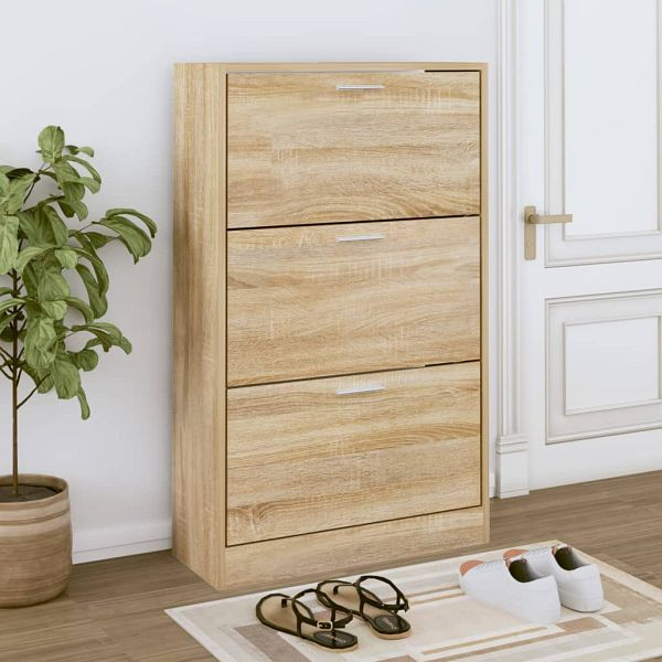 vidaXL Schuhschrank Sonoma-Eiche 63x24x103 cm Holzwerkstoff, 342551