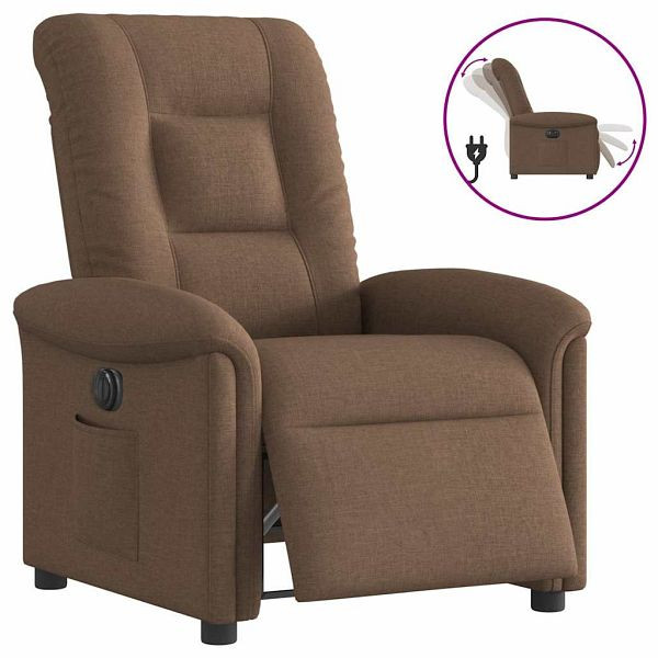 vidaXL Relaxsessel Elektrisch Braun Stoff, 3303238, 8721102962202