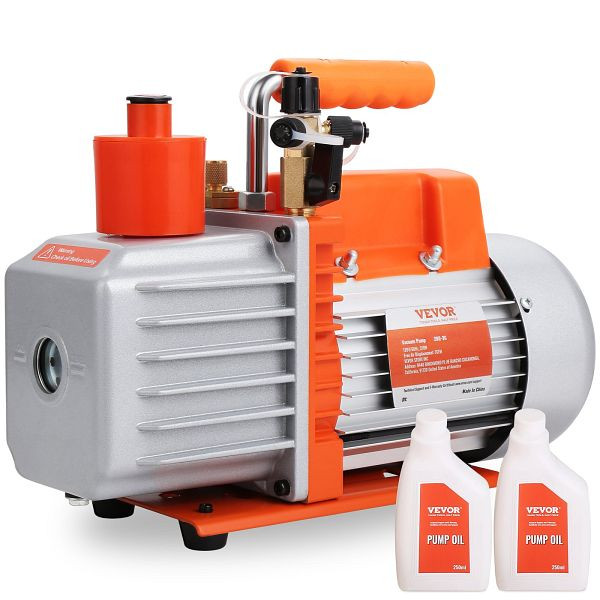 VEVOR 7 CFM Vakuumpumpe Klimaanlage Vakuumpumpe 2-stufig Drehschieber HVAC, KDZ7CFM370WA1J1T5V2