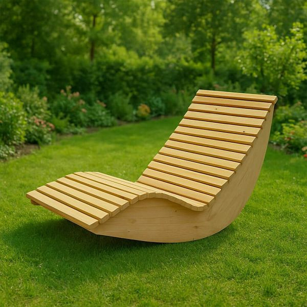 HOME DELUXE Wellenholzliege WOLGA, 60 cm, 72688, 4058166421821