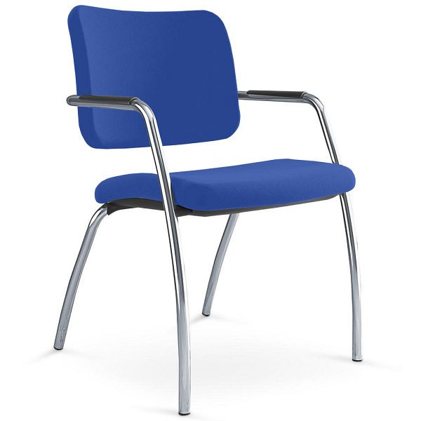 Deskin Besucherstuhl OSTRIA DV 4 - Rückenlehne standard, 4-Fuß Gestell verchromt, Bezug Stoff AF blau, 359238