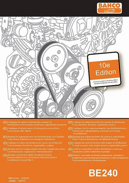 Bahco Datenbuch zu Zahnriemen, BE240-CAT