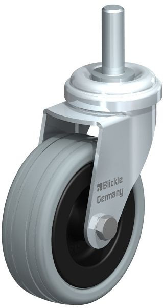 Blickle LRA-VPA 75G-GS10 Apparate-Lenkrolle mit Gewindestift, Vollgummi, Grau, 278093
