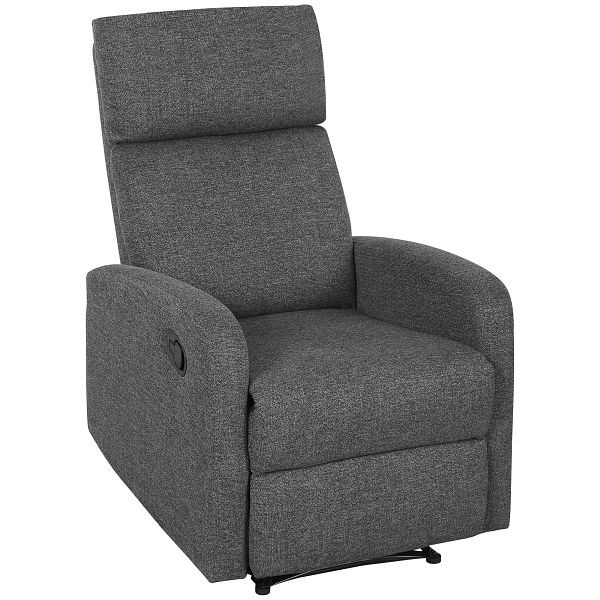 HOMCOM Relaxsessel, verstellbarer Liegesessel mit anpassbarer Beinstütze, Moderner Wohnzimmersessel mit Stoffbezug, Grau, 83B-375V00GY