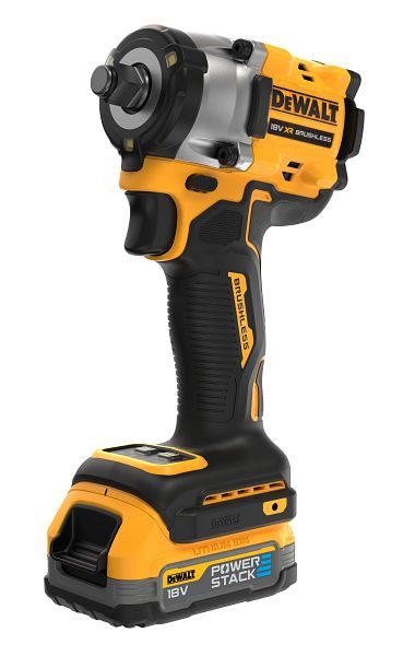 DeWalt 18V XR Akku-Schlagschrauber, 1/2" (bürstenlos), max. 406 Nm, inkl. 2x Powerstack Akku (18 Volt / 1,7 Ah) mit Pouch-Akku Technologie, DCF921E2T-QW