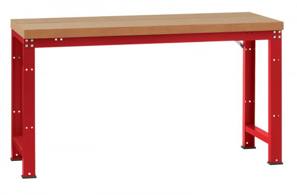 Manuflex Grundwerkbank PROFI Standard mit Multiplexplatte, BxTxH = 2000 x 700 x 850 mm, Rubinrot, WP3035.3003