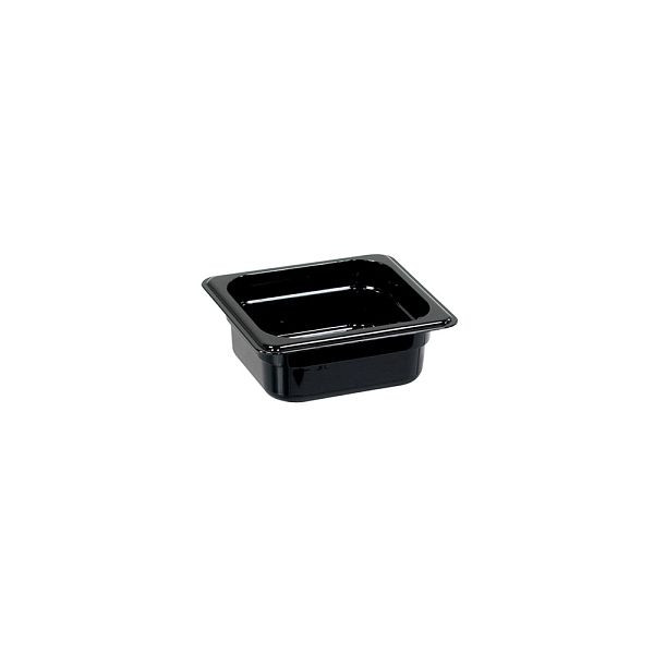 Stalgast Gastronormbehälter, Polycarbonat, schwarz, GN 1/6 (65 mm), GN1216065