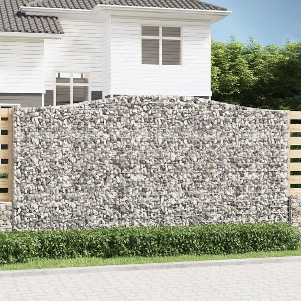 vidaXL Gabionen mit Hochbogen 5 Stück 400x50x200/220cm Verzinktes Eisen, 3146024