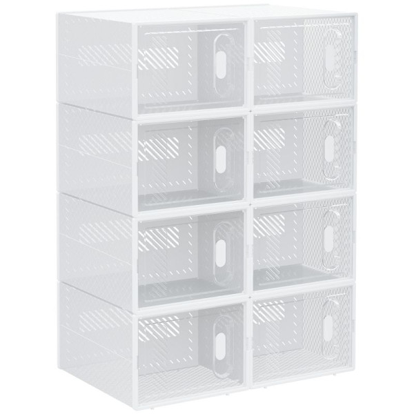 HOMCOM Modulares Regalsystem mit 8 Fächern, Steckregal, 25 x 35 x 19 cm, Transparent, 850-173