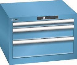 LISTA Schubladenschrank 27x27E (BxTxH) 564x572x383mm AUTO Lock, Lichtblau, 3 Schubladen, 78.469.010.A