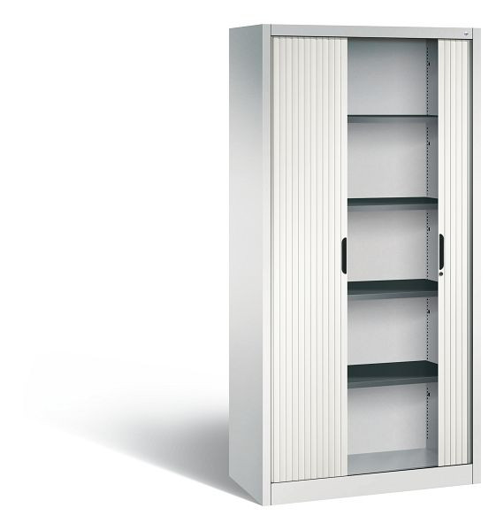 C+P Rollladenschrank Omnispace, H1980xB1000xT420mm, Farbe: Lichtgrau / Verkehrsweiß, Griffmulde, 5 OH, 3202-00 S10468
