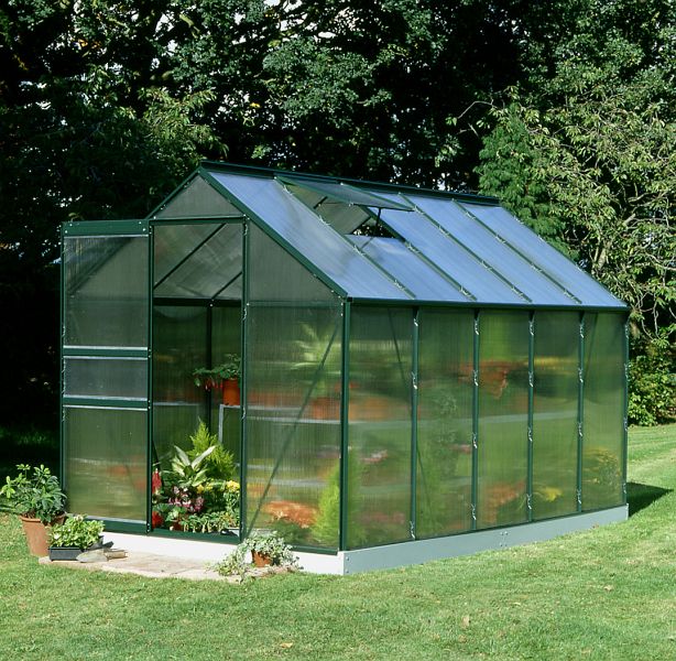 Halls Gewächshaus Popular 106 Grün mit 4 mm SDPL 62 m² SO8133 günstig