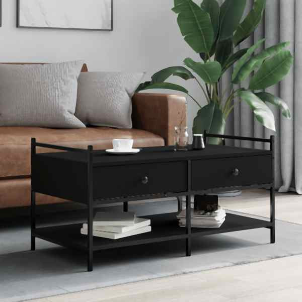 vidaXL Couchtisch Schwarz 99x50x50 cm Holzwerkstoff, 833960