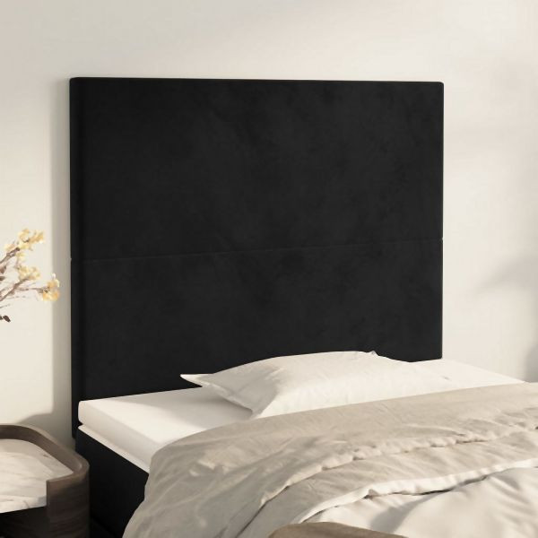 vidaXL Kopfteile 2 Stk. Schwarz 100x5x78/88 cm Samt, 3116096