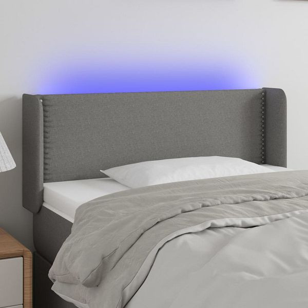 vidaXL LED Kopfteil Dunkelgrau 83x16x78/88 cm Stoff, 3123071