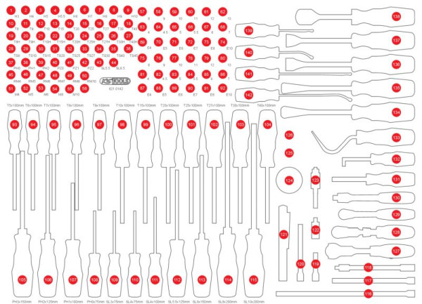 KS Tools Leere Schaumstoffeinlage zu 821.0142, 821.0142-97