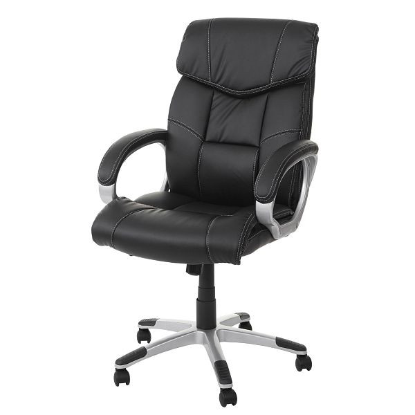 Mendler Bürostuhl HWC-A71, Chefsessel Drehstuhl, Kunstleder, schwarz, 14052