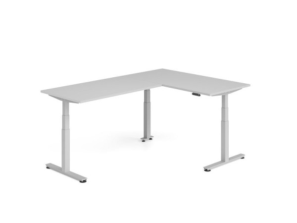 Hammerbacher Sitz-Steh-Winkeltisch 240x160cm Grau/Silber, VXDSMW1616/5/S